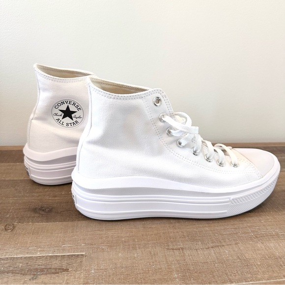 Converse Chuck Taylor All Star Move High Top Sneaker White Platform Woman’s 10 - Picture 2 of 14
